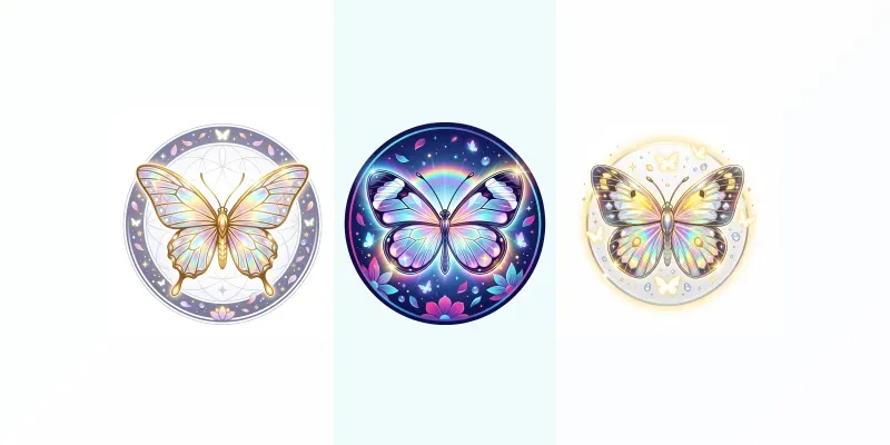 Modern Glowing Butterfly Emblems generated by undefined