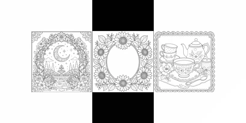 Ornamental Frame Coloring Page Builders generated by undefined