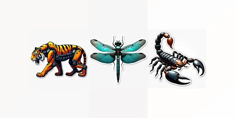 Biomechanical Fusion Evolution Stickers