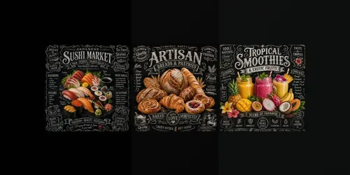 Vintage Chalkboard Food Market Posters generated by chatgpt-image