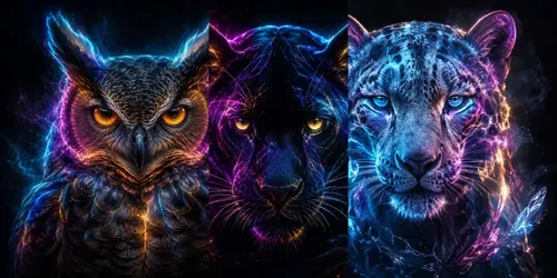 Neon Wildlife Auras generated by chatgpt-image