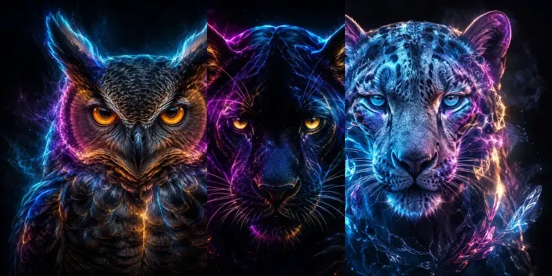 Neon Wildlife Auras generated by undefined