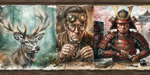 Cinematic Watercolor Sketch Masters generated by gemini-image