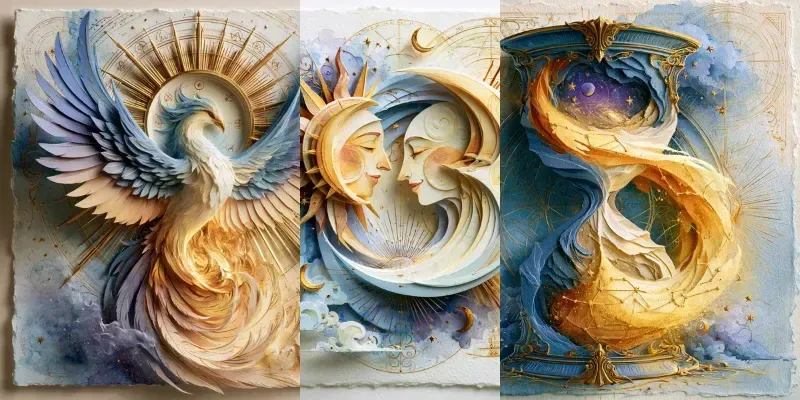 Whimsical Celestial Paper Art generated by undefined