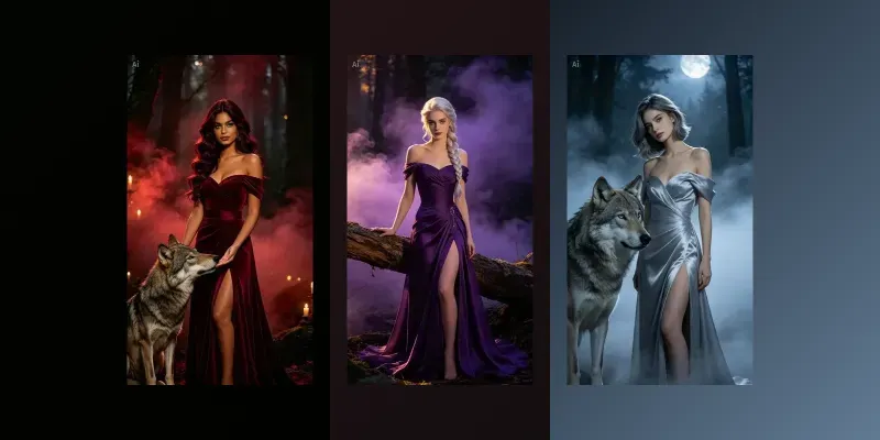 Mystical Forest Gown Portraits generated by undefined