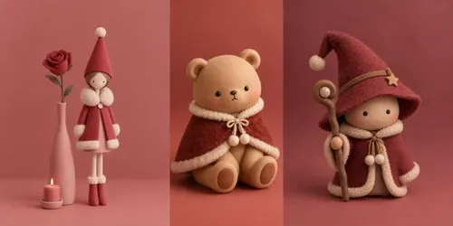 Minimalist Crimson Clay Figurines generated by chatgpt-image