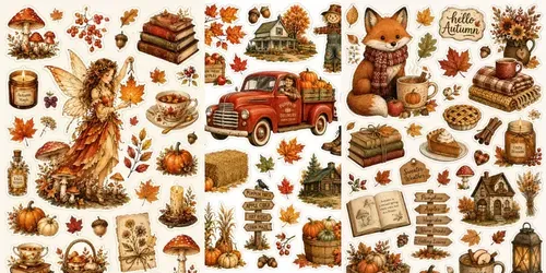 Cozy Autumn Sticker Sheets generated by chatgpt-image