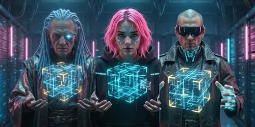 Cyberpunk Tech Shaman Loops generated by veo