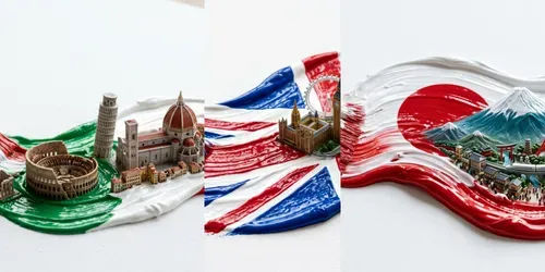 Paintbrush Flag Landmark Art generated by gemini-image