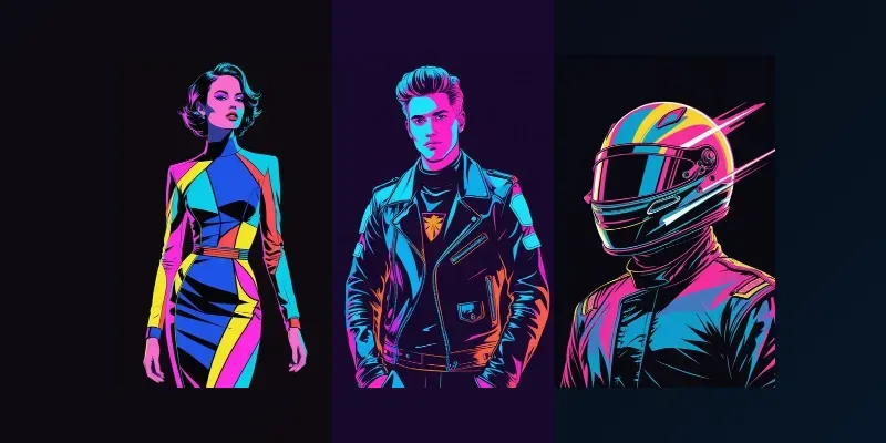 Neon Pop Art Cyberpunk Portraits generated by undefined