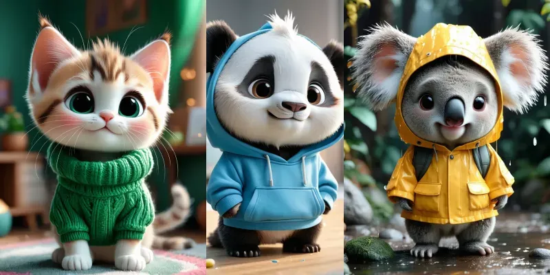 3d Pixarstyle Cute Cartoon Characters generated by undefined