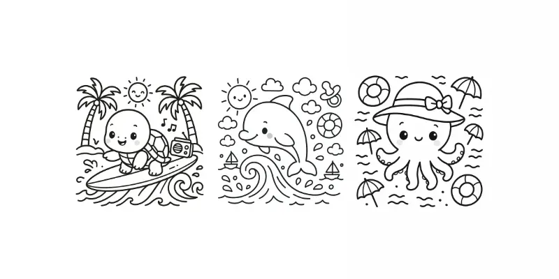 Kdp Cute Summer Nursery Coloring Pages generated by undefined