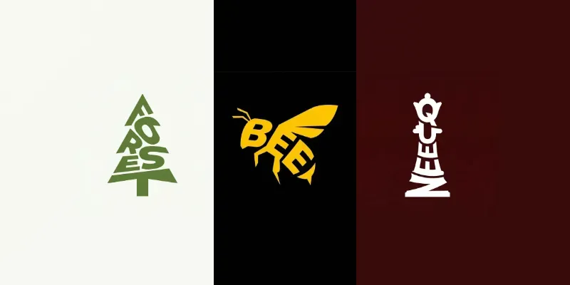 Typographic Shape Logo Designs generated by undefined