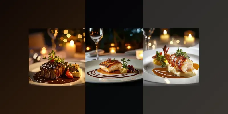 Food Presentations Of Gourmet Main Courses generated by undefined