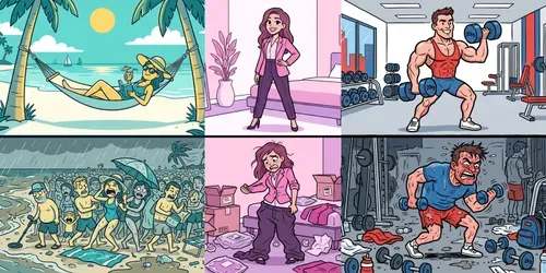 Expectation Vs Reality Cartoons generated by gemini-image