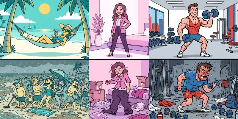 Expectation Vs Reality Cartoon generated by undefined