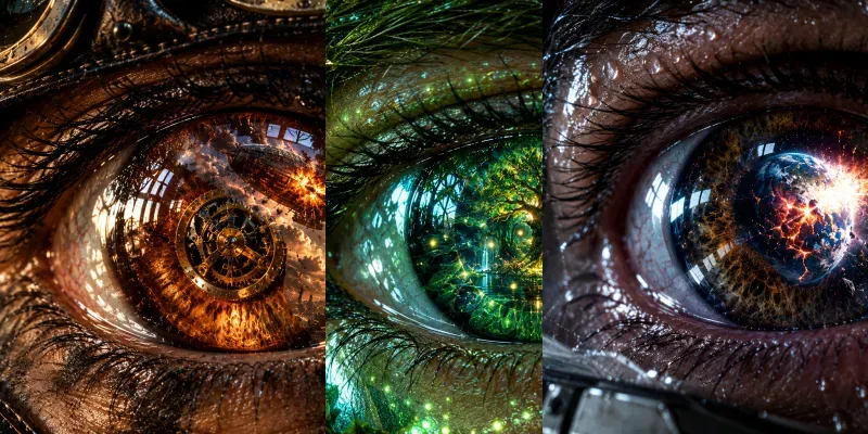 Surreal Macro Eye Reflections