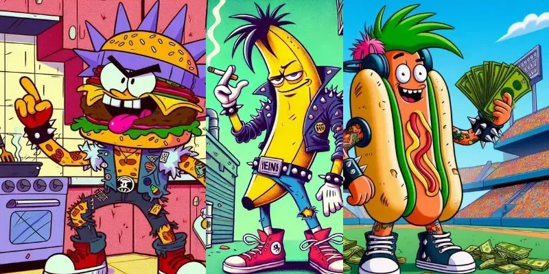 Funny Punk Cartoon Characters generated by undefined