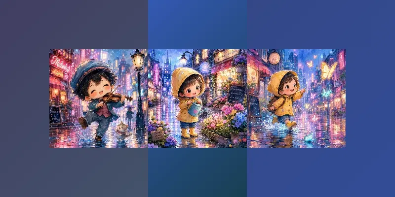 Whimsical Rainy Chibi Art Packs generated by undefined