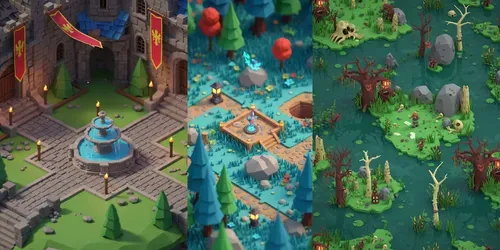 Stylized 3D Game Background Generators generated by flux