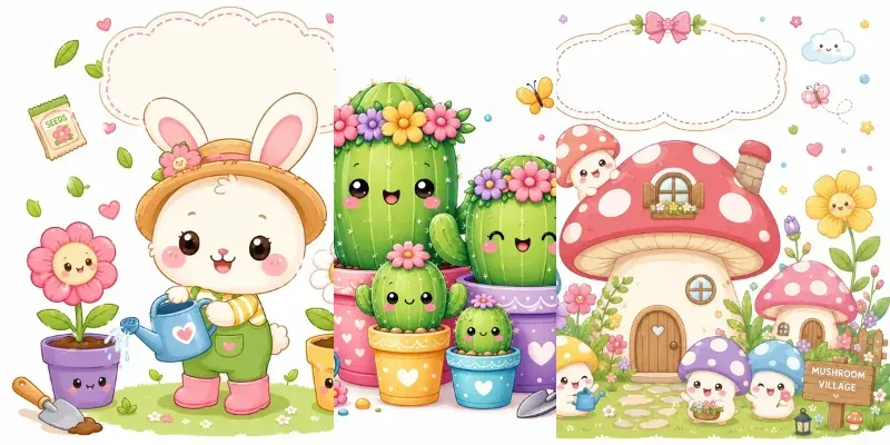 Cute Garden Friends Poster generated by undefined