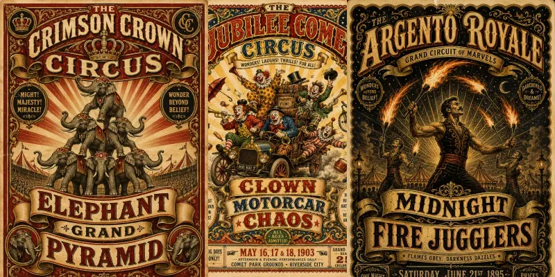 Vintage Circus Poster Makers generated by undefined