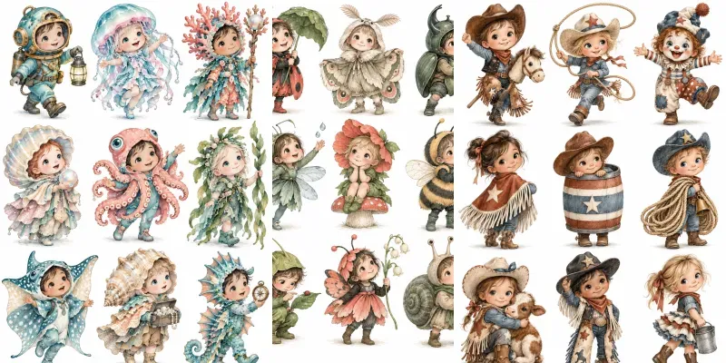 Whimsical Costume Mascot Kids generated by undefined