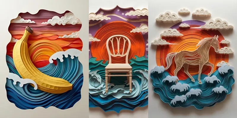 3D Layered Paper Cut Art Style generated by undefined