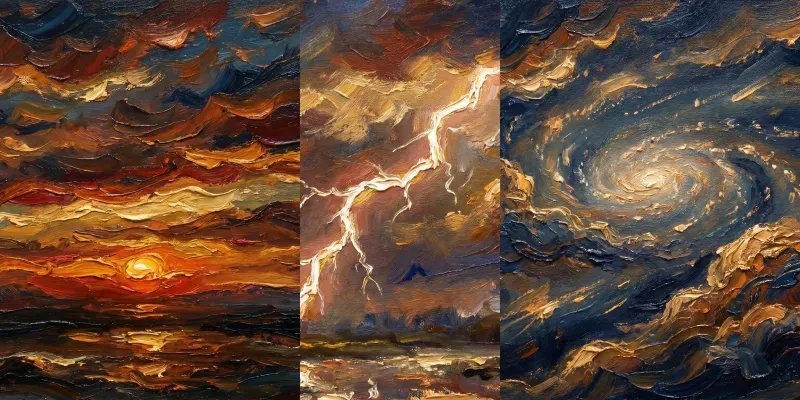 Impressionist Celestial Oil Paintings generated by undefined