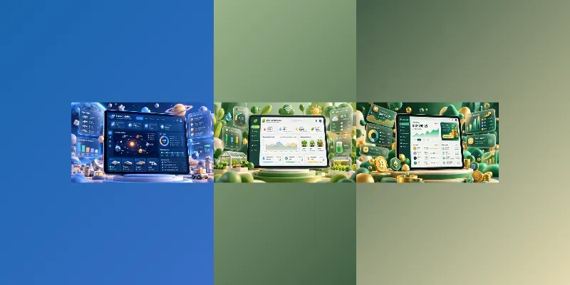 Tablet Dashboard UI Mockups 3D