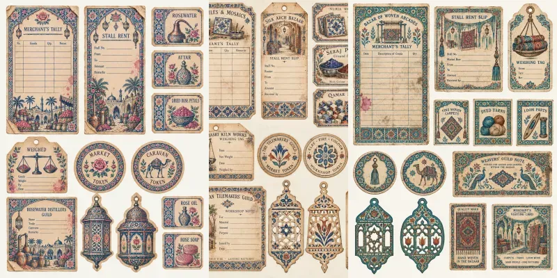 Persian Bazaar Ephemera Sheets