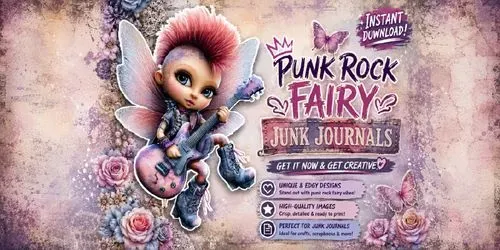 Punk Rock Fairy Junk Journals generated by midjourney