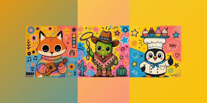 Whimsical Bigeyed Pop Art Characters generated by undefined