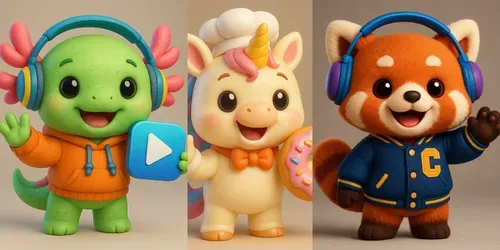 Random Lovable Mascots generated by chatgpt-image