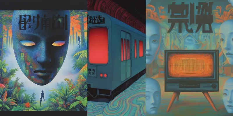 Retro Japanese Horror Movie Posters generated by undefined