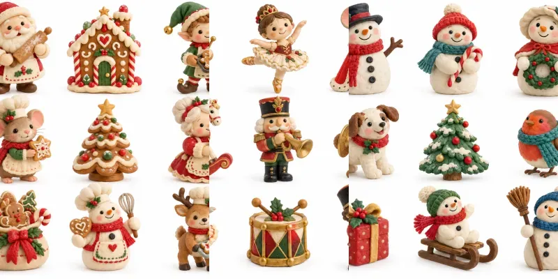 Cute Clay Christmas Figure Sets