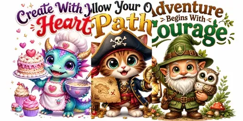 Whimsical Quote Character Posters generated by chatgpt-image