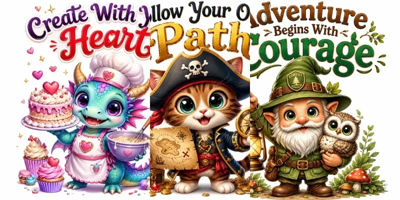 Whimsical Quote Character Posters generated by undefined