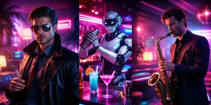 Retro Synth Lounge Portrait Studios generated by undefined