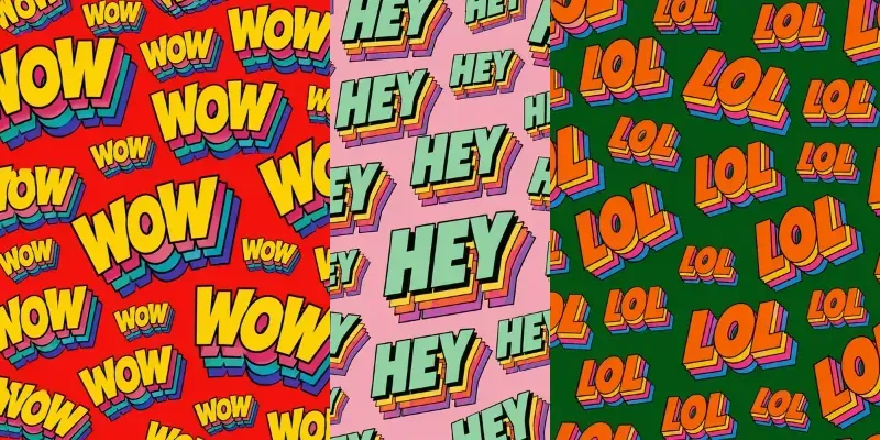 Retro 3D Bold Word Patterns generated by undefined
