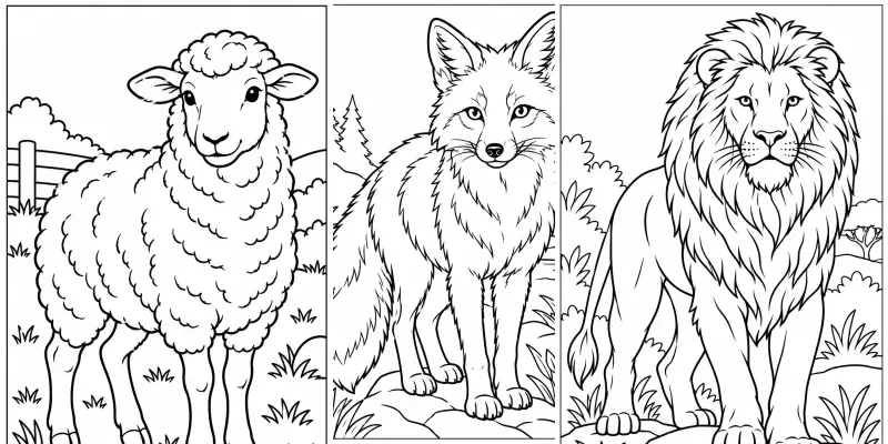 Animal Coloring Book Page Generator
