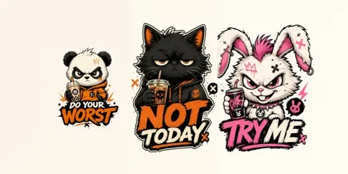 Unbothered Chaos Mascots generated by chatgpt-image