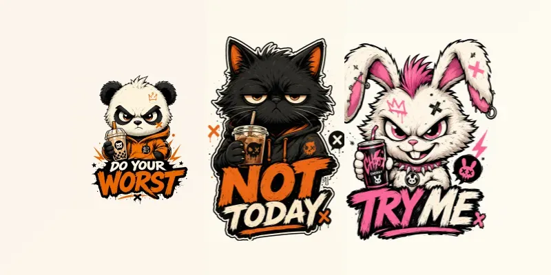 Unbothered Chaos Mascots generated by undefined