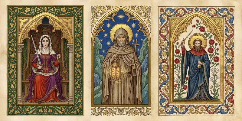 Medieval Illuminated Tarot Card Decks