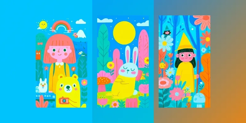 Cute Rainbow Fantasy Worlds