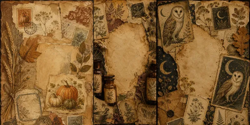 Vintage Autumn Junk Journal Ephemera generated by undefined