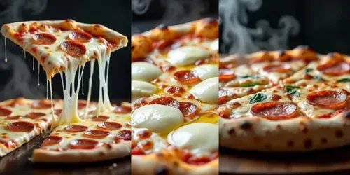Ultrarealistic 15s Cinematic Food Pizzas generated by kling