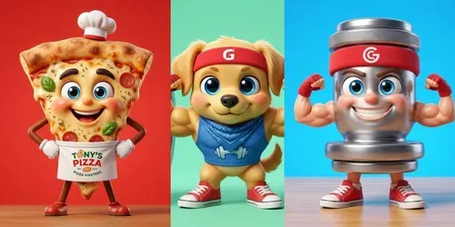 3d Cute Brand Mascot Creators generated by gemini-image