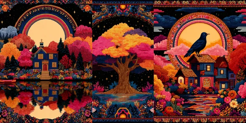 Ink Starry Retro Mandala Dreamscapes