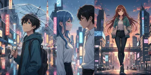 Anime Cinematic Illustrations generated by gemini-image